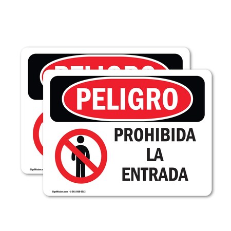 Signmission 3.5 in Height, 5 in Width, Vinyl Decal, Rectangle, Spanish OS-2PACK-DS-D-35-LS-1151